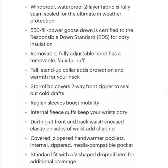 π North Face ARCTIC PARKA Down Black Removable Fur Hood Wind Water Proof 1X NWT - Picture 13 of 15